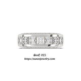 Men’s Wedding Band with Side Stones Diamond Simulated 925 Sterling Silver Anniversary Ring SKU:00155