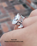 2.7ct Princess Cut Bridal Wedding Engagement Ring Diamond Simulated 925 Sterling Silver Anniversary Rings SKU:00169