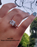 2.7ct Princess Cut Bridal Wedding Engagement Ring Diamond Simulated 925 Sterling Silver Anniversary Rings SKU:00169