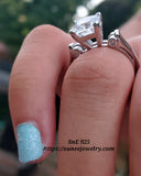 2.7ct Princess Cut Bridal Wedding Engagement Ring Diamond Simulated 925 Sterling Silver Anniversary Rings SKU:00169
