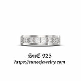 1.66ct Princess Cut Bridal Wedding Band Engagement Ring Diamond Simulated 925 Sterling Silver Anniversary Ring SKU:00143