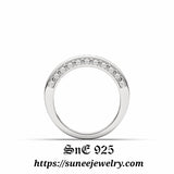 1.66ct Princess Cut Bridal Wedding Band Engagement Ring Diamond Simulated 925 Sterling Silver Anniversary Ring SKU:00143