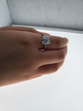 2.17ct Princess Cut Bridal Wedding Engagement Ring Diamond Simulated 925 Sterling Silver Anniversary Ring SKU:00149