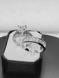 His Hers Princess Cut Bridal Wedding Engagement Ring Diamond with Men's Ring Simulated 925 Sterling Silver Anniversary Rings SKU:00165