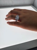 5.51 Total Carat Weight Radiant Cut Wedding Engagement Ring Diamond Simulated 925 Sterling Silver Anniversary Ring SKU:00220