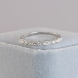 0.26ct Art Deco Band Half Eternity Promise Ring Diamond Simulated 925 Sterling Silver Wedding Ring SKU:00199
