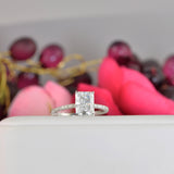3.0ct Radiant Cut Bridal Wedding Engagement Ring Diamond Simulated 925 Sterling Silver Anniversary Ring SKU:00198