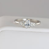 1.2ct Oval with Marquise Promise Ring Diamond Simulated 925 Sterling Silver Wedding Ring SKU:00207