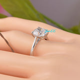 3ct Cushion Cut Bridal Wedding Engagement Ring Diamond Simulated 925 Sterling Silver Anniversary Ring SKU:00213