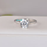 3ct Cushion Cut Bridal Wedding Engagement Ring Diamond Simulated 925 Sterling Silver Anniversary Ring SKU:00213