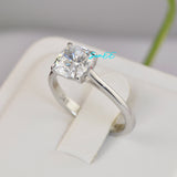 3ct Cushion Cut Bridal Wedding Engagement Ring Diamond Simulated 925 Sterling Silver Anniversary Ring SKU:00213