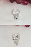 3.45ct Halo Cushion Cut Bridal Wedding Engagement Ring Diamond Simulated 925 Sterling Silver Anniversary Ring SKU:00178