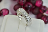 Men’s Wedding Band with Side Stones Diamond Simulated 925 Sterling Silver Anniversary Ring SKU:00155