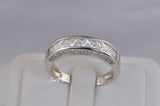 Men’s Wedding Band with Side Stones Diamond Simulated 925 Sterling Silver Anniversary Ring SKU:00155