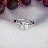2.17ct Princess Cut Bridal Wedding Engagement Ring Diamond Simulated 925 Sterling Silver Anniversary Ring SKU:00149