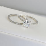 2.34ct Princess Cut Bridal Wedding Engagement Ring Diamond Simulated 925 Sterling Silver Anniversary Ring SKU:00148