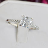 2.17ct Princess Cut Bridal Wedding Engagement Ring Diamond Simulated 925 Sterling Silver Anniversary Ring SKU:00149