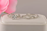 3.67ct Princess Cut 3pcs Wedding Set Engagement Ring Wedding Band Diamond Simulated 925 Sterling Silver Women's Bridal Set Eternity Ring SKU:00216