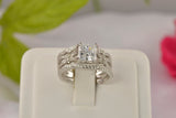 3.67ct Princess Cut 3pcs Wedding Set Engagement Ring Wedding Band Diamond Simulated 925 Sterling Silver Women's Bridal Set Eternity Ring SKU:00216
