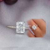 3.0ct Radiant Cut Bridal Wedding Engagement Ring Diamond Simulated 925 Sterling Silver Anniversary Ring SKU:00198