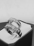 His Hers Wedding Band Ring for Couples Wedding Ring Set Women & Men with Side Stones Anniversary Engagement Ring SKU:00162