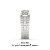 3.22ct Halo Princess Cut with Baguette Wedding Engagement Ring for only $89.99