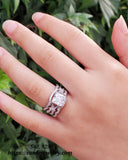 3.67ct Princess Cut 3pcs Wedding Set Engagement Ring Wedding Band Diamond Simulated 925 Sterling Silver Women's Bridal Set Eternity Ring SKU:00216