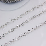 Stainless Steel Heart Link Chain: Jewelry Making Supplies (3.6x4.6mm)