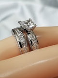2.75ct Princess Cut Bridal Wedding Engagement Ring Diamond Simulated 925 Sterling Silver Anniversary Ring