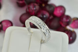 Men’s Wedding Band Diamond Simulated 925 Sterling Silver Wedding Ring