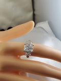 Radiant Cut Sterling Silver Bridal Ring Set: 5.51ct Simulated Diamond Engagement Ring