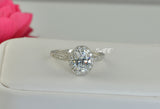 2.81ct Halo Oval Cut Wedding Engagement Ring Diamond Simulated 925 Sterling Silver Anniversary Ring
