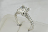 Princess Cut Sterling Silver Wedding Ring Set: Simulated Diamond Bridal Rings SKU 00164