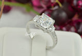 4.8ct Princess Cut Bridal Wedding Engagement Ring Diamond Simulated 925 Sterling Silver Anniversary Ring