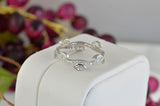 Marquis Brilliant Band Stack Promise Ring Diamond Simulated 925 Sterling Silver Anniversary Ring