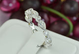 Pear Round Bridal Wedding Engagement Ring Diamond Simulated 925 Sterling Silver Anniversary Rings