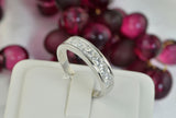 Halo Princess Cut Sterling Silver Wedding Ring Set: Simulated Diamond Anniversary