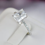 3.0ct Radiant Cut Bridal Wedding Engagement Ring Diamond Simulated 925 Sterling Silver Anniversary Ring
