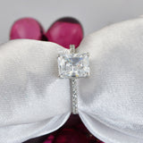 3.0ct Radiant Cut Bridal Wedding Engagement Ring Diamond Simulated 925 Sterling Silver Anniversary Ring
