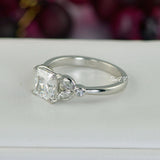 Art Deco Princess Cut Sterling Silver Engagement Ring: 3.3ct Simulated Diamond