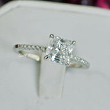 2.17ct Princess Cut Bridal Wedding Engagement Ring Diamond Simulated 925 Sterling Silver Anniversary Ring