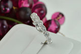 Art Deco Simulated Diamond Eternity Band: Sterling Silver Promise Ring