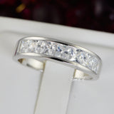 Men’s Wedding Band Diamond Simulated 925 Sterling Silver Wedding Ring