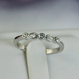 Art Deco Couple Wedding Ring Set: Simulated Diamond, Sterling Silver