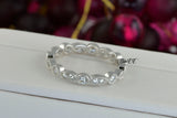 Art Deco Simulated Diamond Eternity Band: Sterling Silver Promise Ring
