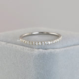 Sterling Silver Half Eternity Ring: Simulated Diamond Wedding Band