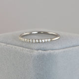 Art Deco Sterling Silver Wedding Band Set: Simulated Diamond Promise Rings