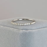 Sterling Silver Half Eternity Ring: Simulated Diamond Wedding Band