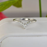 1.36ct Oval with Marquise Promise Ring Diamond Simulated 925 Sterling Silver Wedding Ring