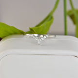 1.36ct Oval with Marquise Promise Ring Diamond Simulated 925 Sterling Silver Wedding Ring